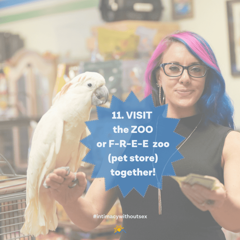 Lady holding parrot 50 ways to enjoy intimacy without sex